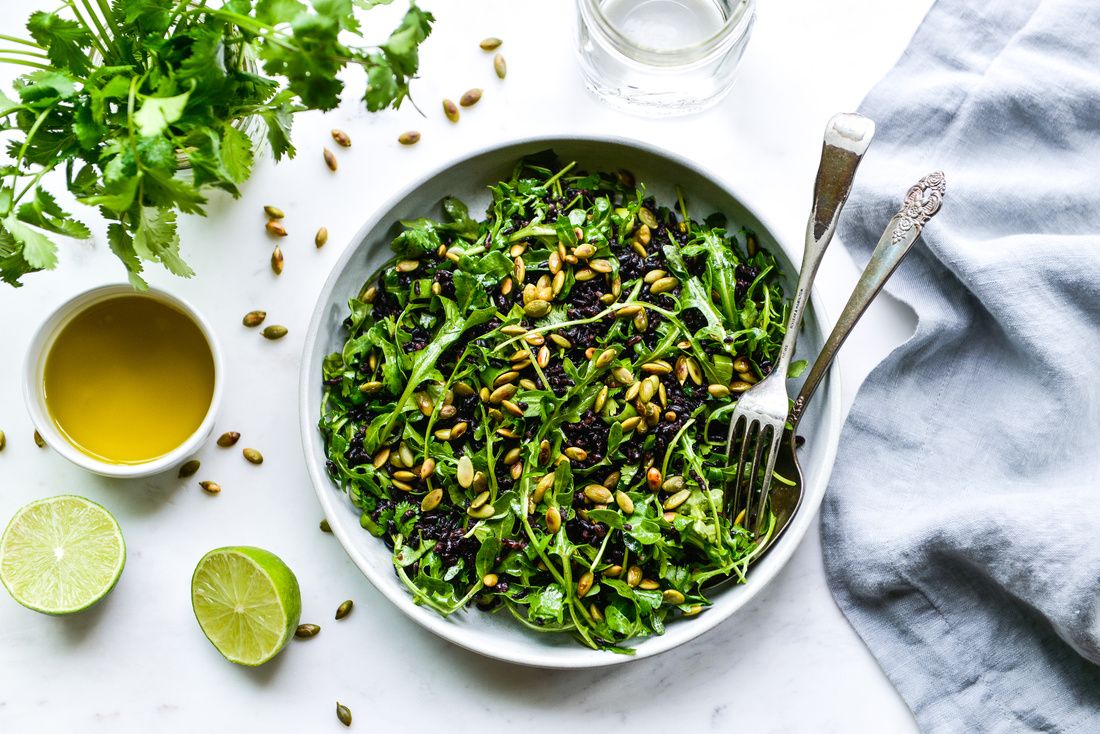 Black Rice And Arugula Salad With Lime Vinaigrette | Nourishing Meals®